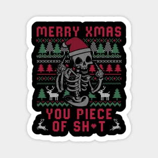 Christmas Skull Funny Ugly Sweater Magnet