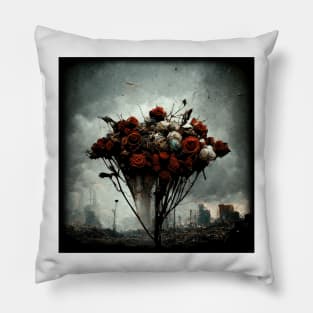 A Still Life of A Dystopian Bouquet Pillow