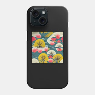 Willows of Spring Chiyogami Pattern Phone Case