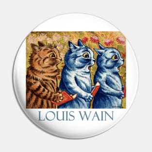 Three Cats Singing by Louis Wain Pin