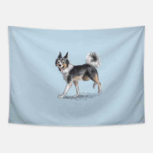 Border Collie Dog Tapestry by Elspeth Rose Design