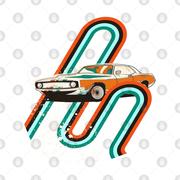 Vintage Car in Retro Style by Lisa Williams Design