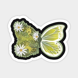 Floral butterfly design- succulents and daisy sticker Magnet