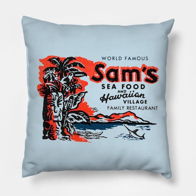 Sam's Seafood Pillow by MindsparkCreative