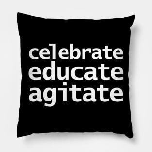 Celebrate Educate Agitate Pillow