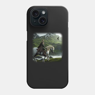 Horseman in a beautiful landscape Phone Case