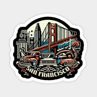 San Francisco retro Style Magnet