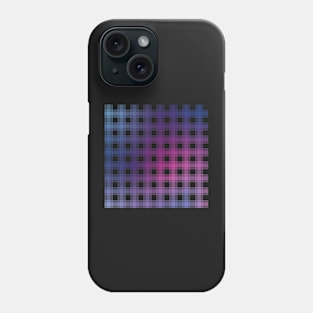 Plaid Pattern in Cool Blue Purple and Pink Gradient Phone Case