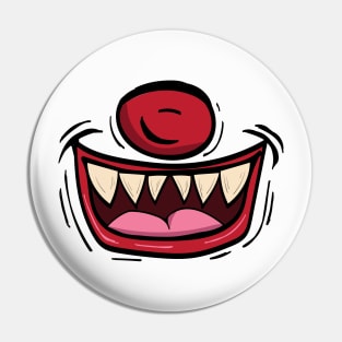 Fake smile joker clown party Halloween Pin