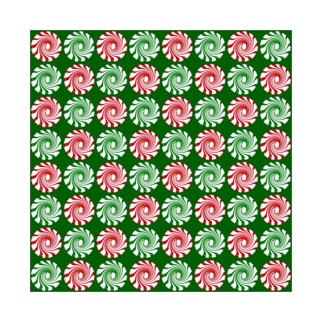 Peppermint swirl candy on green by Quick Brown Fox Canada 