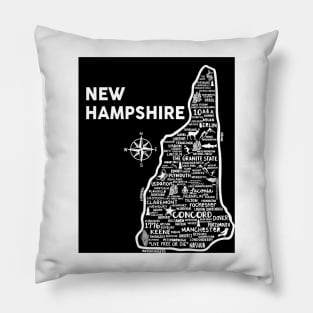 New Hampshire Map Pillow