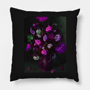 A vase with purple Flowers Pillow