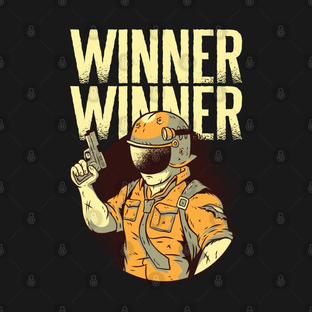 Winner Winner Armed Character Gaming Design by madeinchorley