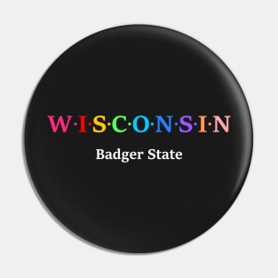 Wisconsin, USA. Badger State. Pin