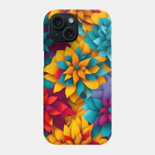 Vivid seamless flowers pattern v1 Phone Case