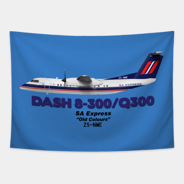 DeHavilland Canada Dash 8-300/Q300 - SA Express "Old Colours" Tapestry by TheArtofFlying