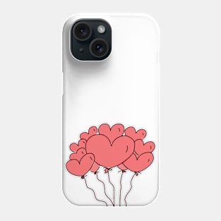 Adorable Heart Balloons Doodle Phone Case