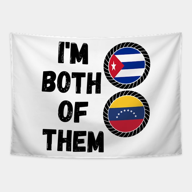 Half Cuban Half Venezuelan Heritage Cuba Roots & Venezuela DNA Family Flag Design Tapestry by OriginalGiftsIdeas