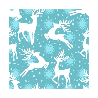 Whimsical Reindeer In Snow T-Shirt