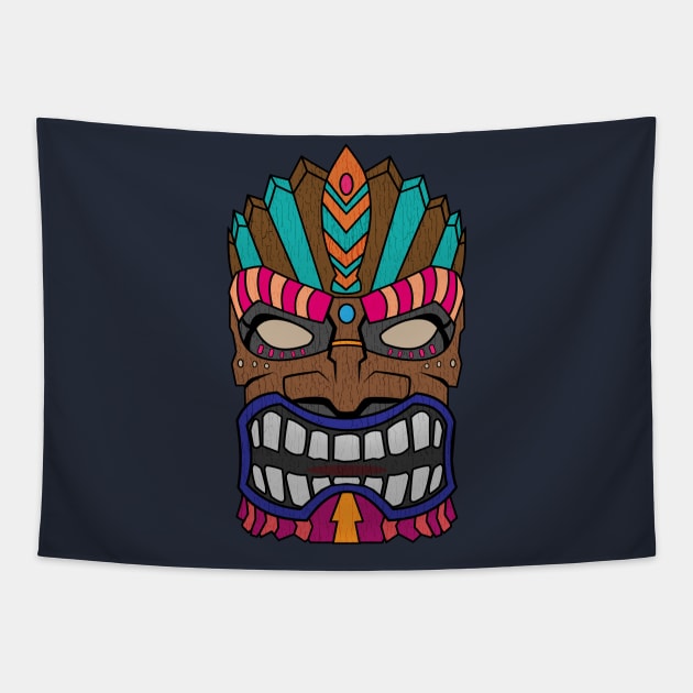 Tiki Totem Idol Mask Tapestry by Brobocop