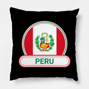 Peru Country Badge - Peru Flag Pillow