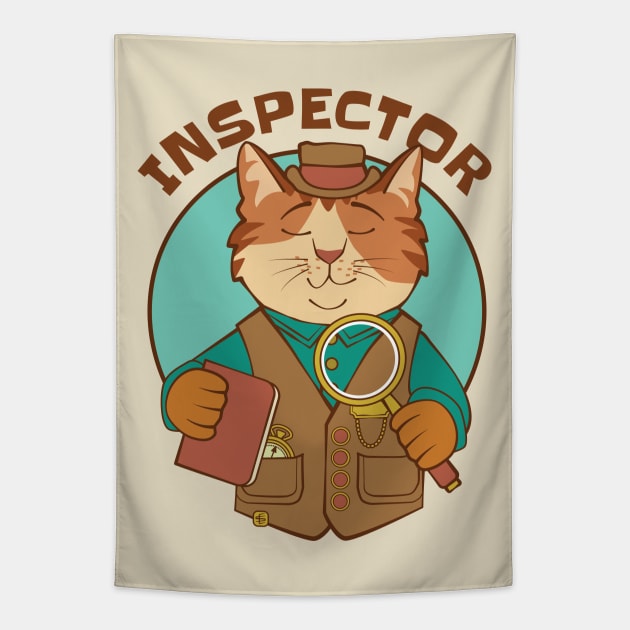 Inspector Cat Tapestry by Sue Cervenka