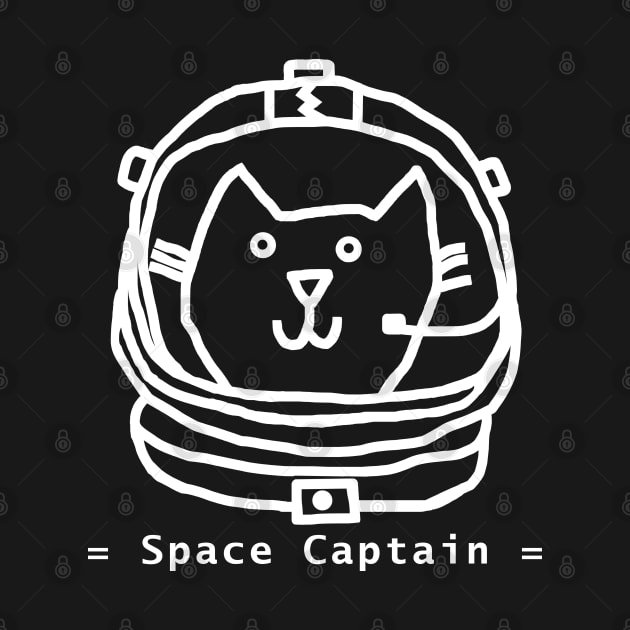 White Line Space Captain Yellow Cat Portrait by ellenhenryart