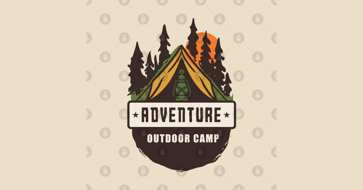 Outdoor adventure badge logo stamp Adventure Logo TShirt TeePublic