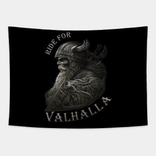 Biker Viking Valhalla Motorcycle T-Shirt Tapestry