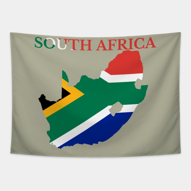 South Africa Map Flag Tapestry by maro_00