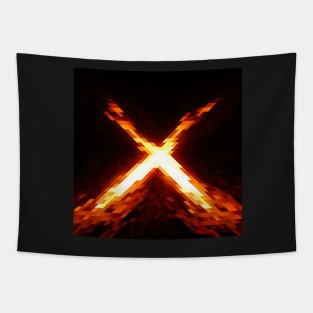 Fiery rays on black background Tapestry