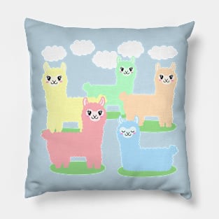 Alpaca cute Paste colors Pillow