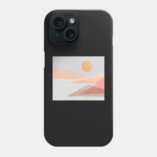 Terra mountains landscape with moon Phone Case