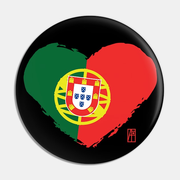 I love my country. I love Portugal. I am a patriot. In my heart, there is always the flag of Portugal Pin by ArtProjectShop