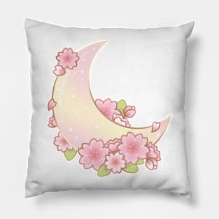 Magical Sakura Cherry Blossoms Floral Moon Pillow