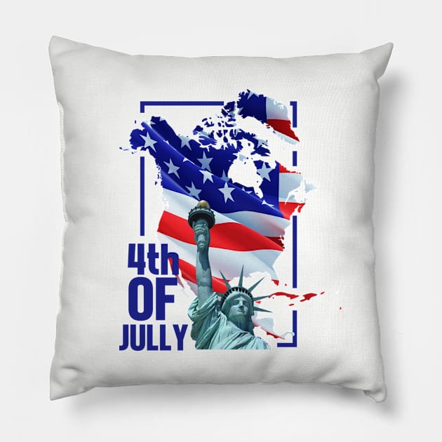 4th of july Pillow by Claessens_art