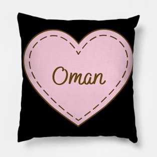 I Love Oman Simple Heart Design Pillow