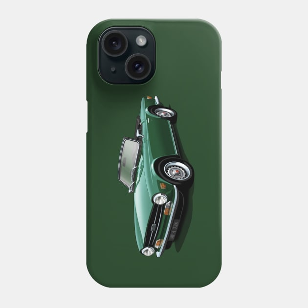 Triumph TR6 in dark green Phone Case by candcretro