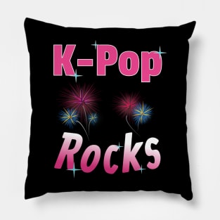 K-Pop Rocks with Fireworks and Stars Pillow