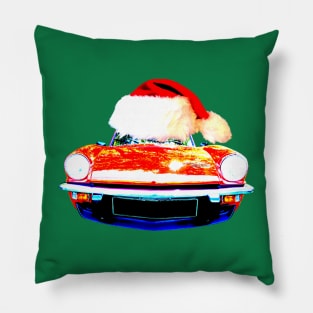 Triumph Spitfire classic car Christmas hat edition Pillow