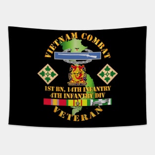 Vietnam Combat Infantry Veteran w 1st Bn 14th Inf - 4th ID SSI Tapestry