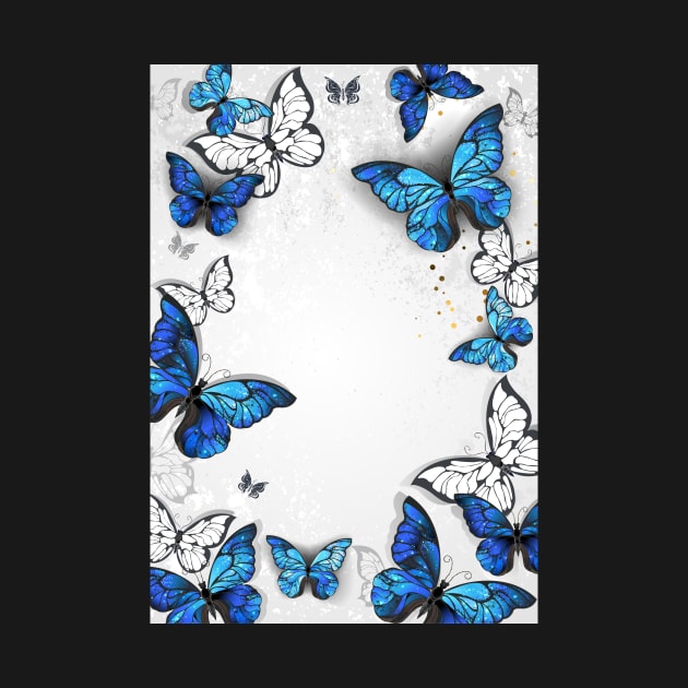 Frame with butterflies morpho by Blackmoon9