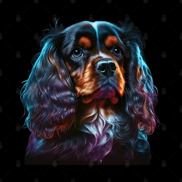 Neon Cavalier King Charles Spaniel by Sygluv