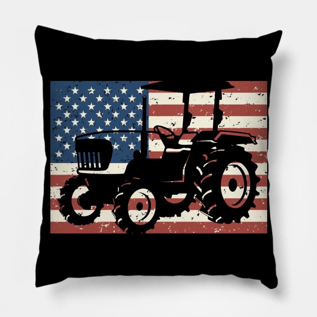 tractor, Funny Farmer Gifts, Grunge,tractor driver Pillow by teenices