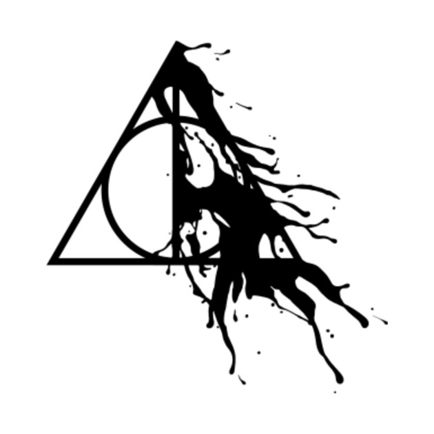 Harry Potter - Deathly Hallows half paint splashes (black ...