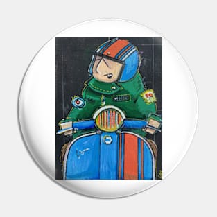 Retro Scooter, Classic Scooter, Scooterist, Scootering, Scooter Rider, Mod Art Pin