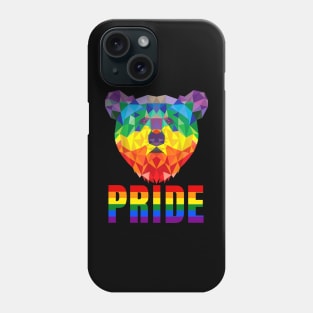 Faceted Rainbow Pride Bear Phone Case