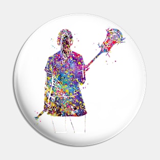 Lacrosse Player Girl Pin