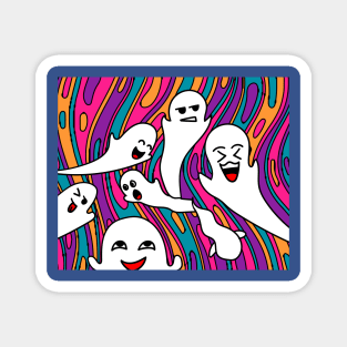 Funny Little Ghosts Halloween Magnet
