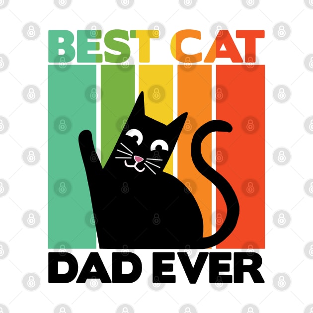 Best Cat Dad Ever Retro Vintage Daddy Gift Cats by Kuehni